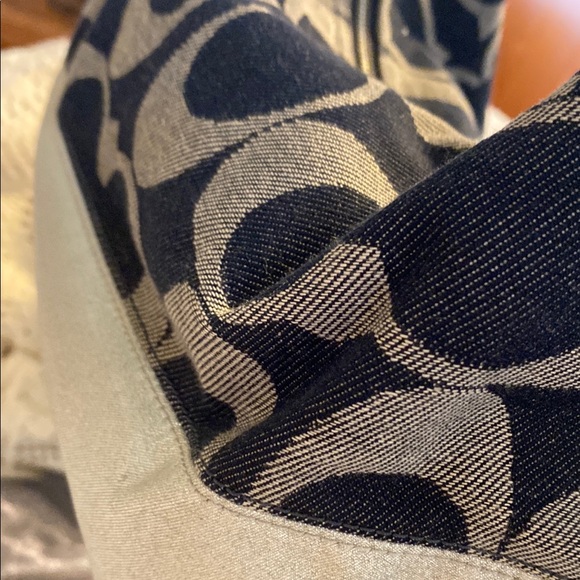 Coach Denim Navy and Silver Shoulder with Signature Monogram. Holiday Sale - Picture 7 of 15